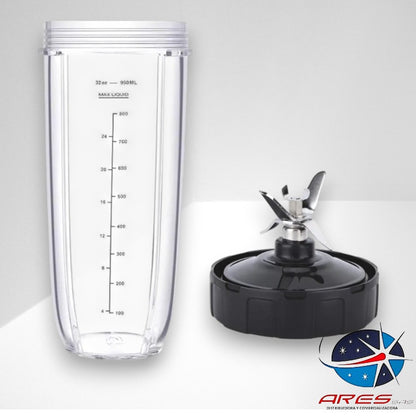 Kit Vaso + Cuchilla Para Licuadora Nutri Ninja De 7 Aletas